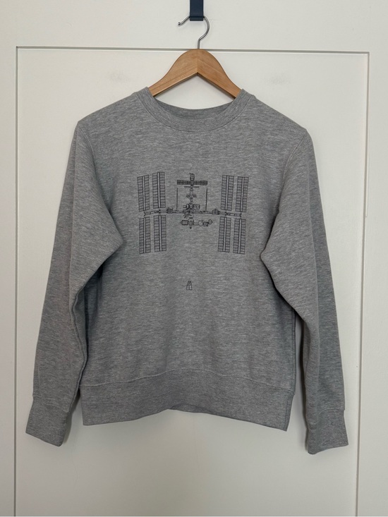 SpaceX Sweatshirt Unisex Adults S Gray ISS International Space Station Crewneck